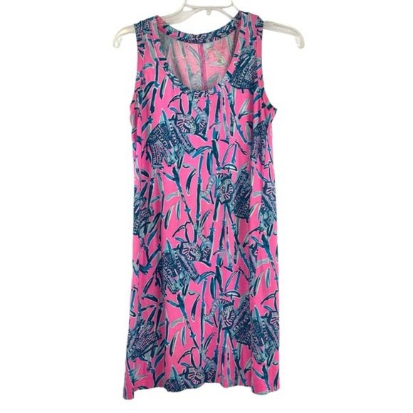 Lilly Pulitzer Hot Pink Elephant Shift Raylee Tank Dress - Picture 2 of 5
